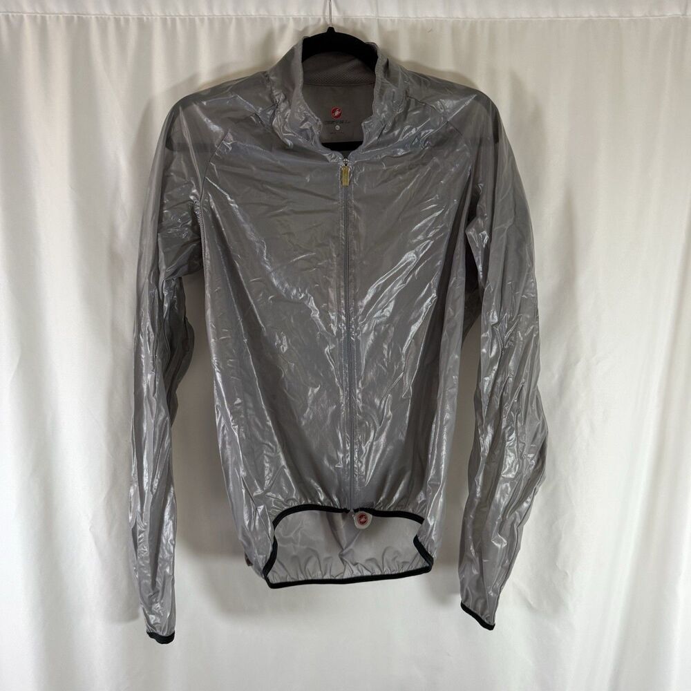 Castelli Cycling Jacket Women's XL Grey Sheer Full Zip Breathable Long Sleeve